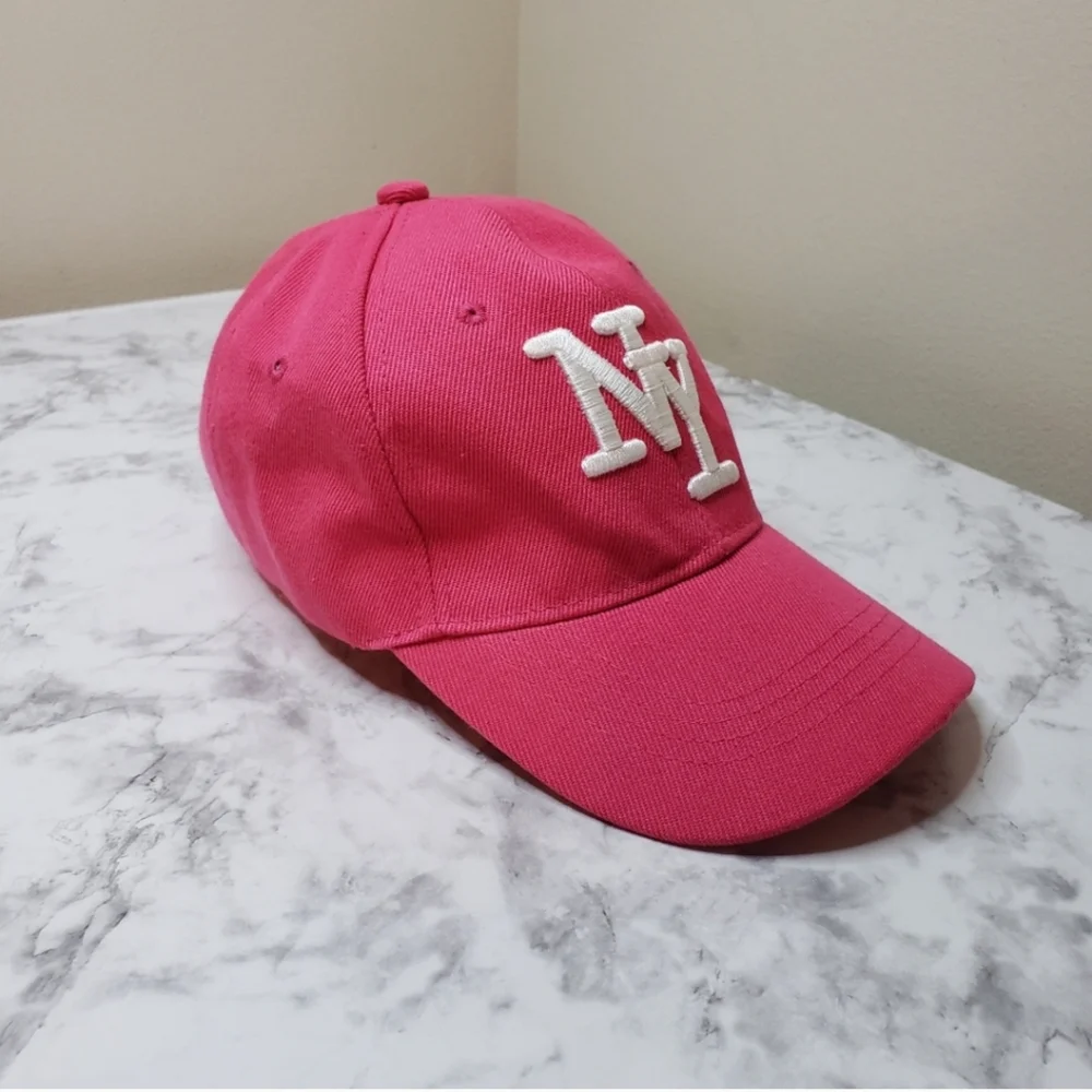 NY Embroidered Pink Baseball Cap